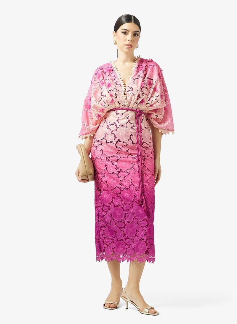 Threadz by Ajooni Ombre Lace Midi Dress - Image 1